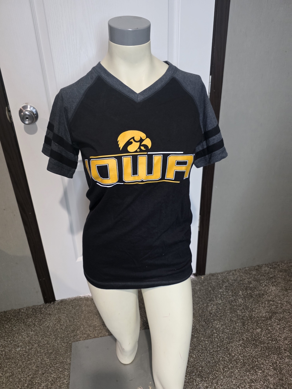 Pro Edge Iowa Black & Gold V-Neck Short Sleeve Tee